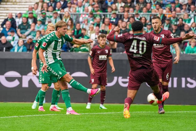 Tor zum 2:2 für Werder Bremen durch Niklas Füllkrug (Werder Bremen, 10), Torjubel, Emotionen, Freude, Deutschland: Fussball, Bundesliga, Saison 2026 27, 4. Spieltag, 19.09.2026, Werder Bremen vs FC Augsburg, Weserstadion (Bremen) Copyright: xLeonxFrickx