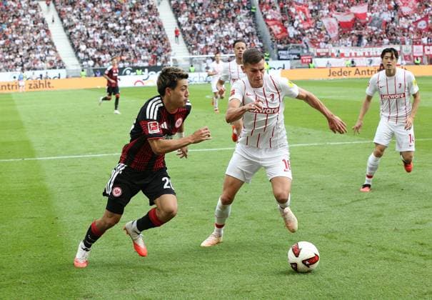 19.09.2026 xmgoodx Frankfurt am Main, Deutsche Bank Park Bundesliga Saison 2026 2027 Eintracht Frankfurt - SC Freiburg Ritsu Doan (20, Eintracht Frankfurt) gegen Yannik Engelhardt (Freiburg) DFL DFB REGULATIONS PROHIBIT ANY USE OF PHOTOGRAPHS AS IMAGE SEQUENCES AND OR QUASI-VIDEO.