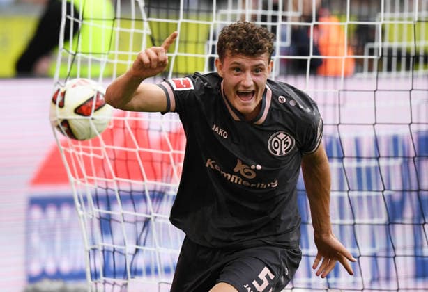 19.09.2026, xophax, Fussball 1.Bundesliga.DFL.Fußball. Bor.Mönchengladbach gegen 1.FSV Mainz 05. Eric Martel ( Mainz 05 ) erzielt das 3 zu 2 für Mainz. (DFL DFB REGULATIONS PROHIBIT ANY USE OF PHOTOGRAPHS as IMAGE SEQUENCES and or QUASI-VIDEO) Mönchengladbach