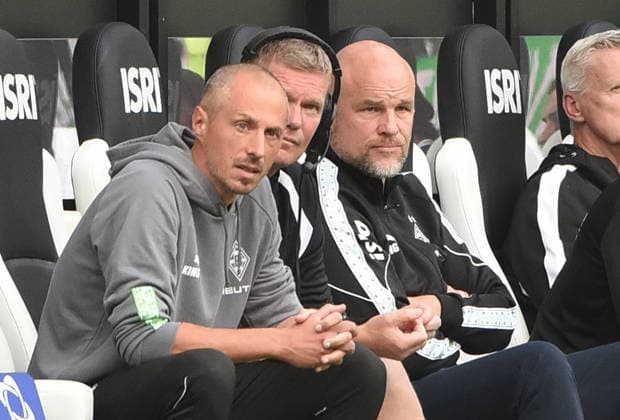 19.09.2026, xhbx, Fussball 1.Bundesliga, Borussia Moenchengladbach - 1.FSV Mainz 05 v.l. Trainer Urs Fischer (FSV Mainz 05), Rouven Schröder (Borussia Mönchengladbach) (DFL DFB REGULATIONS PROHIBIT ANY USE OF PHOTOGRAPHS as IMAGE SEQUENCES and or QUASI-VIDEO) Moenchengladbach