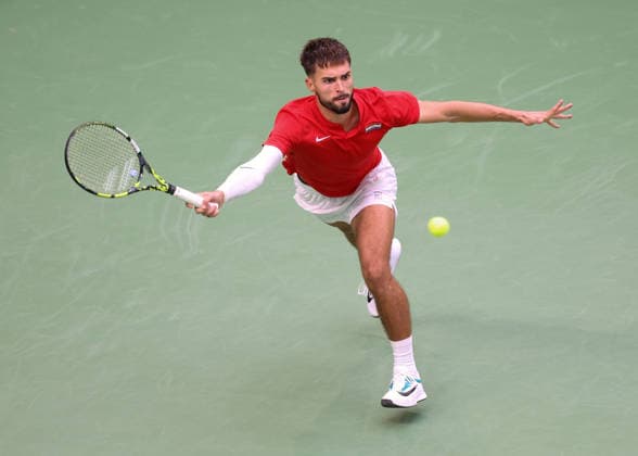 Team Croatia, Dino Prizmic, Davis Cup Germany vs. Croatia, Heristo Arena, Halle Westf., Germany Tennis - Davis Cup 20026 - - Heristo Arena - Halle West - Northrhine Westphalia - Germany - 19 September 2026. Copyright: xJuergenxHasenkopfx