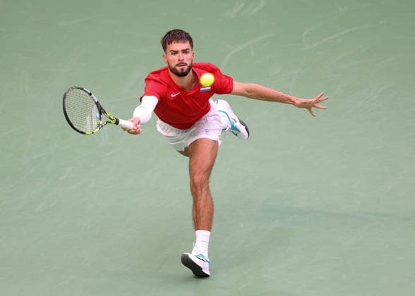 Team Croatia, Dino Prizmic, Davis Cup Germany vs. Croatia, Heristo Arena, Halle Westf., Germany Tennis - Davis Cup 20026 - - Heristo Arena - Halle West - Northrhine Westphalia - Germany - 19 September 2026. Copyright: xJuergenxHasenkopfx
