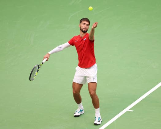 Team Croatia, Dino Prizmic, Davis Cup Germany vs. Croatia, Heristo Arena, Halle Westf., Germany Tennis - Davis Cup 20026 - - Heristo Arena - Halle West - Northrhine Westphalia - Germany - 19 September 2026. Copyright: xJuergenxHasenkopfx