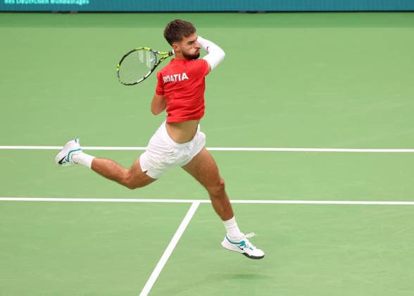 Team Croatia, Dino Prizmic, Davis Cup Germany vs. Croatia, Heristo Arena, Halle Westf., Germany Tennis - Davis Cup 20026 - - Heristo Arena - Halle West - Northrhine Westphalia - Germany - 19 September 2026. Copyright: xJuergenxHasenkopfx