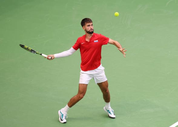 Team Croatia, Dino Prizmic, Davis Cup Germany vs. Croatia, Heristo Arena, Halle Westf., Germany Tennis - Davis Cup 20026 - - Heristo Arena - Halle West - Northrhine Westphalia - Germany - 19 September 2026. Copyright: xJuergenxHasenkopfx