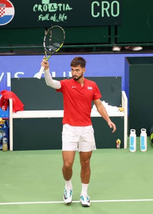 Team Croatia, Dino Prizmic, Davis Cup Germany vs. Croatia, Heristo Arena, Halle Westf., Germany Tennis - Davis Cup 20026 - - Heristo Arena - Halle West - Northrhine Westphalia - Germany - 19 September 2026. Copyright: xJuergenxHasenkopfx