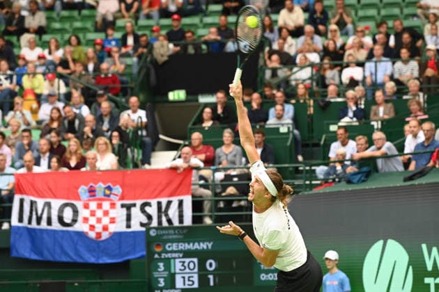 Alexander ZVEREV (GER) Aktion, match1: Alexander ZVEREV (GER) - Matej DODIC (CRO) Deutschland (GER) - Kroatien (CRO) Tennis Davis Cup Qualifiers Round 2 am 19.09.2026 in der Heristo Arena Halle Westfalen, Deutschland. Â