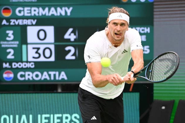 Alexander ZVEREV (GER) Aktion, match1: Alexander ZVEREV (GER) - Matej DODIC (CRO) Deutschland (GER) - Kroatien (CRO) Tennis Davis Cup Qualifiers Round 2 am 19.09.2026 in der Heristo Arena Halle Westfalen, Deutschland. Â