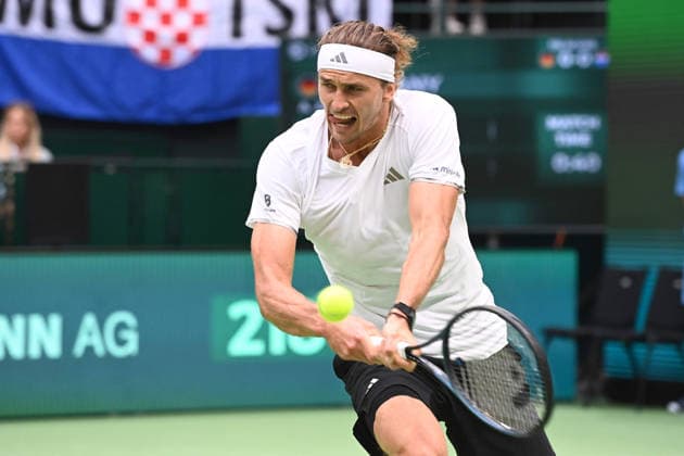 Alexander ZVEREV (GER) Aktion, match1: Alexander ZVEREV (GER) - Matej DODIC (CRO) Deutschland (GER) - Kroatien (CRO) Tennis Davis Cup Qualifiers Round 2 am 19.09.2026 in der Heristo Arena Halle Westfalen, Deutschland. Â