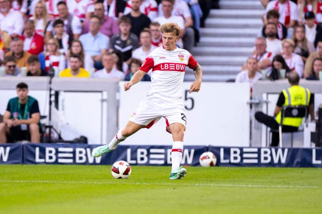 19.09.2026, Fussball, 4. Spieltag der 1. Fussball Bundesliga, VfB Stuttgart - Borussia Dortmund. Finn Jeltsch (VfB Stuttgart). Stuttgart MHP Arena Baden-Württemberg Deutschland xRHR-FOTO DEx Copyright: DennisxEwert RHR-FOTOx RHR-FOTO DE