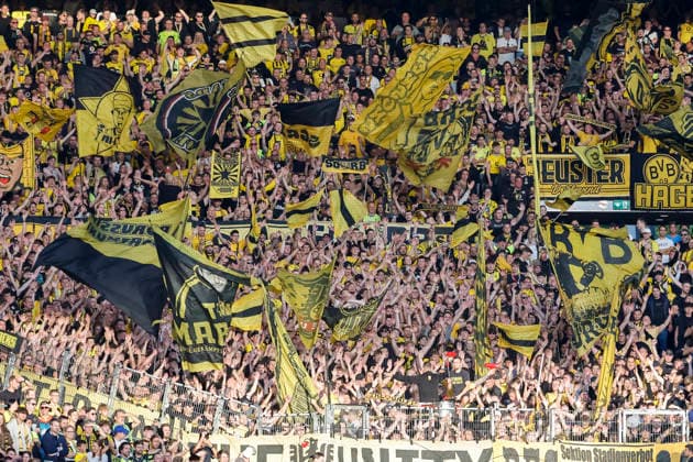 Fanblock BVB Dortmund , Deutschland, Fussball, 1. Bundesliga, 4.Spieltag, 2026 2027, VfB Stuttgart vs. Borussia Dortmund, 19.09.2026, Stuttgart MHP Arena Deutschland Copyright: xGrantxHubbsx