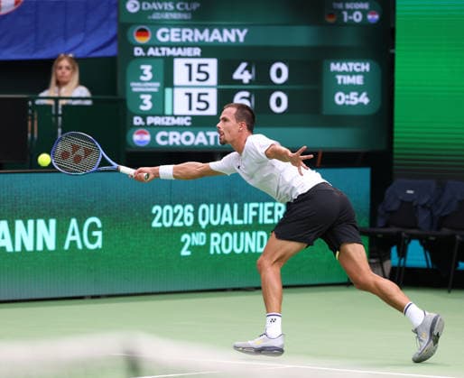 Team Germany, Daniel Altmaier, Davis Cup Germany vs. Croatia, Heristo Arena, Halle Westf., Germany Tennis - Davis Cup 20026 - - Heristo Arena - Halle West - Northrhine Westphalia - Germany - 19 September 2026. Copyright: xJuergenxHasenkopfx