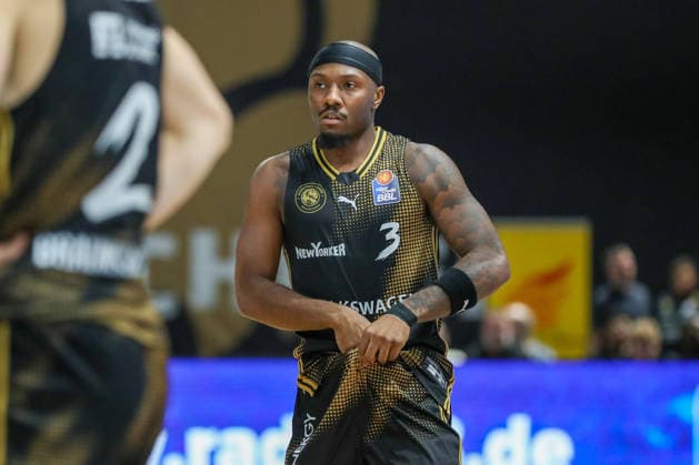 19.09.2026, xgox, Basketball - easyCredit BBL, Basketball Loewen Braunschweig - Gladitors Trier emspor, v.l. Dejour Reaves (Braunschweig, 3) Braunschweig