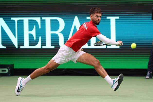Team Croatia, Dino Prizmic, Davis Cup Germany vs. Croatia, Heristo Arena, Halle Westf., Germany Tennis - Davis Cup 20026 - - Heristo Arena - Halle West - Northrhine Westphalia - Germany - 19 September 2026. Copyright: xJuergenxHasenkopfx