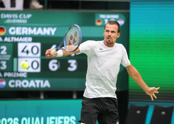 Team Germany, Daniel Altmaier, Davis Cup Germany vs. Croatia, Heristo Arena, Halle Westf., Germany Tennis - Davis Cup 20026 - - Heristo Arena - Halle West - Northrhine Westphalia - Germany - 19 September 2026. Copyright: xJuergenxHasenkopfx