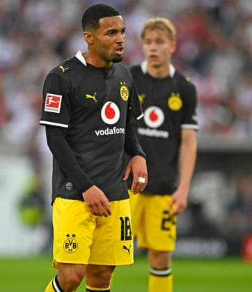 19.09.2026, Fussball 1. Bundesliga 2026 2027, 4.Spieltag, VfB Stuttgart - Borussia Dortmund, in der MHP-Arena Stuttgart, Ethan Nwaneri (Borussia Dortmund) nachdenklich.