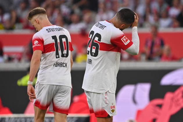 Deniz UNDAV (VFB Stuttgart), Chris FUEHRICH (VFB Stuttgart), enttaeuscht,frustriert,niedergeschlagen, Fussball 1. Bundesliga Saison 2026 2027, 4.Spieltag, Spieltag04, VfB Stuttgart - Borussia Dortmund am 19.09.2026 , MHP ARENA