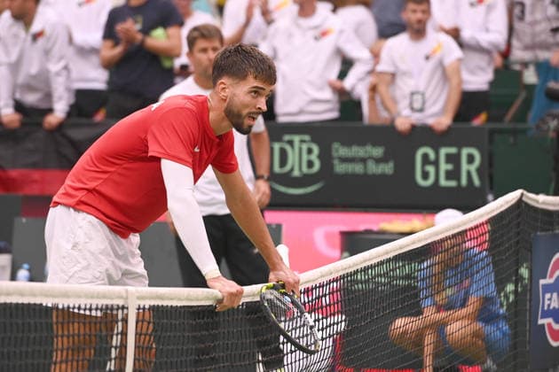 Schlussjubel, Jubel, jubeln, Freude, cheers, Dino PRIZMIC (CRO) match2: Daniel ALTMAIER (GER) - Dino PRIZMIC (CRO) Deutschland (GER) - Kroatien (CRO) Tennis Davis Cup Qualifiers Round 2 am 19.09.2026 in der Heristo Arena Halle Westfalen, Deutschland. Â