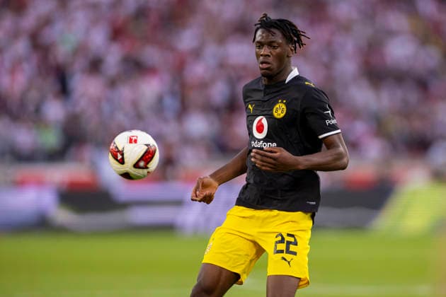 19.09.2026, Fussball, 4. Spieltag der 1. Fussball Bundesliga, VfB Stuttgart - Borussia Dortmund. Joane Gadou (Borussia Dortmund). Stuttgart MHP Arena Baden-Württemberg Deutschland xRHR-FOTO DEx Copyright: DennisxEwert RHR-FOTOx RHR-FOTO DE