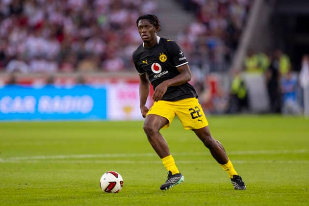 19.09.2026, Fussball, 4. Spieltag der 1. Fussball Bundesliga, VfB Stuttgart - Borussia Dortmund. Joane Gadou (Borussia Dortmund). Stuttgart MHP Arena Baden-Württemberg Deutschland xRHR-FOTO DEx Copyright: DennisxEwert RHR-FOTOx RHR-FOTO DE