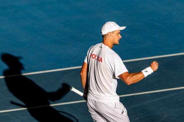 September 19, 2026, Brisbane, Qld, Australia: KAMIL MAJCHRZAK of Poland reacts during the second singles match against James Duckworth of Australia in the Davis Cup World Group 1 tie between Australia and Poland. Davis Cup 2026 World Group I - Australia Vs Poland  - ZUMAt173 20260919_zsp_t173_053 Copyright: xStephanexThomasx