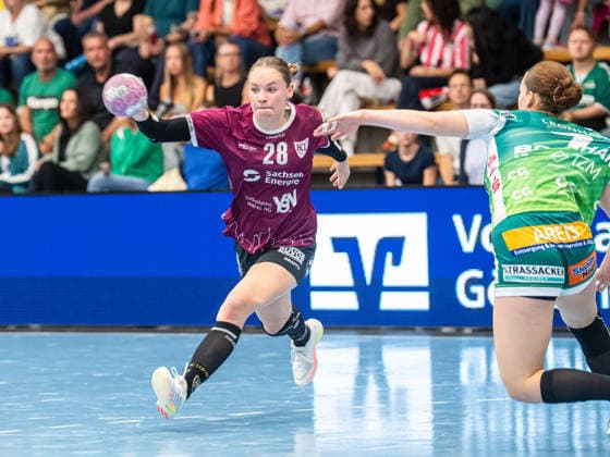 Sport Bilder des Tages Lara Tauchmann (HC Leipzig, 28) mit Tempo, Frisch Auf Goeppingen vs. HC Leipzig, Handball, 1. Bundesliga, Spielzeit 2026 2027, 19.09.2026 Frisch Auf Goeppingen vs. HC Leipzig, Handball, 1. Bundesliga, Spielzeit 2026 2027, 19.09.2026 Goeppingen Copyright: xMichaelxSchmidt Eibner-Pressefotx EP_MST