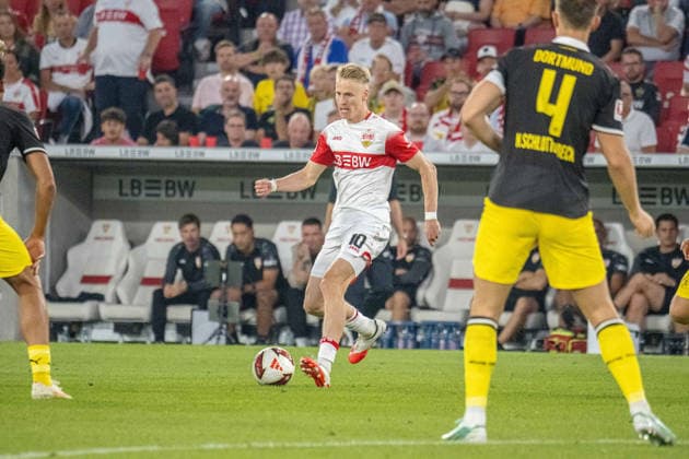 19.09.2026, xdaymx, Fussball 1.Bundesliga, VfB Stuttgart - Borussia Dortmund. Chris Führich (VfB Stuttgart) (DFL DFB REGULATIONS PROHIBIT ANY USE OF PHOTOGRAPHS as IMAGE SEQUENCES and or QUASI-VIDEO) Stuttgart