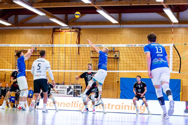 19.09.2026, GER, Volleyball, Maenner, Saison 26 27, 2.Bl Sued, Blue Volleys Gotha - TV 1895 Moemlingen Hannes Krochmann (Blue Volleys Gotha,7) 99867 Gotha Sporthalle Sportanlage Ernesti Thüringen Deutschland