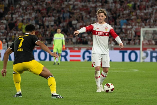 Angelo Stiller (VfB Stuttgart, 06) am Ball, GER, VfB Stuttgart vs. Borussia Dortmund, Fussball, 1. Bundesliga, 4. Spieltag, Spielzeit 2026 2027, 19.09.2026, DFL REGULATIONS PROHIBIT ANY USE OF PHOTOGRAPHS AS IMAGE SEQUENCES AND OR QUASI-VIDEO, GER, VfB Stuttgart vs. Borussia Dortmund, Fussball, 1. Bundesliga, 4. Spieltag, Spielzeit 2026 2027, 19.09.2026, Stuttgart Copyright: xEibner-Pressefoto EdwardxCheungx EP_ECG