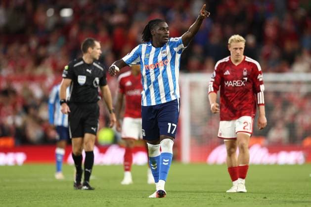 Loum Tchaouna of Coventry City gestures. Nottingham Forest v Coventry City, Premier League, Football, The City Ground, Nottingham, UK - 19 Sep 2026Nottingham The City Ground United Kingdom EDITORIAL USE ONLY No use with unauthorised audio, video, data, fixture lists, club league logos or live services. Online in-match use limited to 120 images, no video emulation. No use in betting, games or single club league player publications. Copyright: xRyanxBrowne Shutterstockx 17158587jj