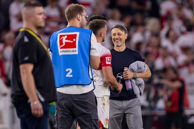 19.09.2026, Fussball, 4. Spieltag der 1. Fussball Bundesliga, VfB Stuttgart - Borussia Dortmund. v. l. Ermedin Demirovic (VfB Stuttgart), Trainer Niko Kovac (Borussia Dortmund). Stuttgart MHP Arena Baden-Württemberg Deutschland xRHR-FOTO DEx Copyright: DennisxEwert RHR-FOTOx RHR-FOTO DE