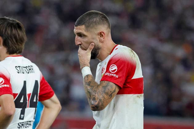 Jeff Chabot (VfB Stuttgart, 24), Mimik, Gesichtsausdruck, Emotion , Deutschland, Fussball, 1. Bundesliga, 4.Spieltag, 2026 2027, VfB Stuttgart vs. Borussia Dortmund, 19.09.2026, Stuttgart MHP Arena Deutschland Copyright: xGrantxHubbsx