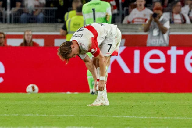Maximilian Mittelstädt, Mittelstadt (VfB Stuttgart, 07) nach dem Spiel , Deutschland, Fussball, 1. Bundesliga, 4.Spieltag, 2026 2027, VfB Stuttgart vs. Borussia Dortmund, 19.09.2026, Stuttgart MHP Arena Deutschland Copyright: xGrantxHubbsx