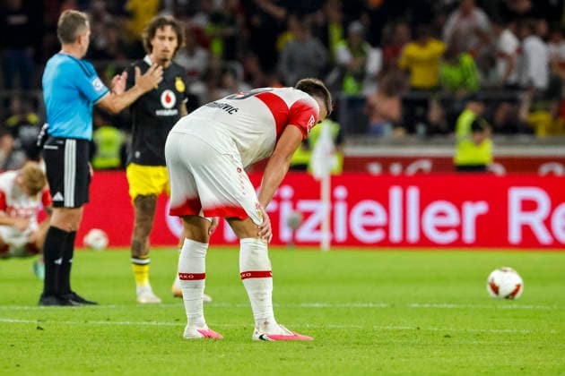 Ermedin Demirovic (VfB Stuttgart, 09) nach dem Spiel , Deutschland, Fussball, 1. Bundesliga, 4.Spieltag, 2026 2027, VfB Stuttgart vs. Borussia Dortmund, 19.09.2026, Stuttgart MHP Arena Deutschland Copyright: xGrantxHubbsx