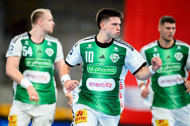 Bietigheim: HBL - 26 27 - SG BBM Bietigheim - TSV Hannover-Burgdorf Renars Uscins (Hannover) Jubel Freude Emotion Bietigheim-Bissingen Egetrans Arena Baden-Württemberg Deutschland