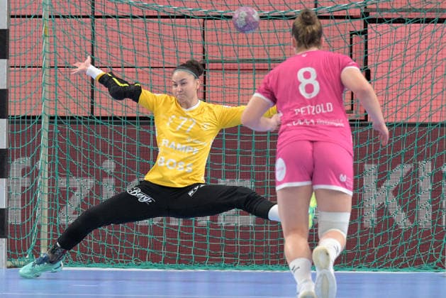 Sara Suba (TusSies Metzingen, 77) im Tor TusSies Metzingen vs. Thueringer HC , Handball, Alsco HBF, 04..Ligaspieltag, Saison 2026 2027, 19.09.2026 TusSies Metzingen vs. Thueringer HC , Handball, Alsco HBF, 04..Ligaspieltag, Saison 2026 2027, 19.09.2026 Tuebingen Copyright: xEibner-Pressefotox EP_TBR