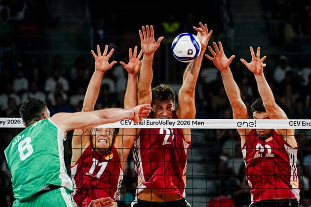 Volleyball - CEV EuroVolley 2026, Play Offs - 1 8-finals - Germany vs Bulgaria - 09.19.2026 SOFIA, BULGARIA - September 19th: Tobias Christian Brand, 22 of Germany during CEV EuroVolley 2026, Play Offs - 1 8-finals match between Germany vs Bulgaria at Arena 8888 in Sofia, Bulgaria, on September 19th, 2026 in Sofia, Bulgaria. Copyright: xYulianxTodorovx