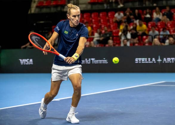 September 19, 2026, Rio De Janeiro, Rio De Janeiro, Brazil: Rafael Matos of Brazil Match action during the 2026 Davis Cup World Group I tie between Brazil and Switzerland, held at the Farmasi Arena in Rio de Janeiro, Brazil. Rio De Janeiro Brazil - ZUMAa293 20260919_zsp_a293_007 Copyright: xRicardoxAmaralx