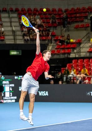 September 19, 2026, Rio De Janeiro, Rio De Janeiro, Brazil: Jakub Paul of Suisse Match action during the 2026 Davis Cup World Group I tie between Brazil and Switzerland, held at the Farmasi Arena in Rio de Janeiro, Brazil. Rio De Janeiro Brazil - ZUMAa293 20260919_zsp_a293_010 Copyright: xRicardoxAmaralx