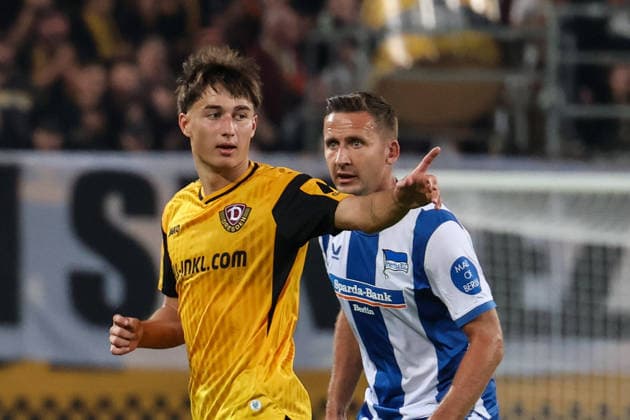 Deutschland: 2. Bundesliga 2026 2027, 7. Spieltag, Dynamo Dresden - Hertha BSC, Rudolf-Harbig-Stadion (Dresden): Patrice ÄaoviÄ‡ Covic (Dynamo Dresden, 24) Freisteller Copyright: xLucasxWalterx