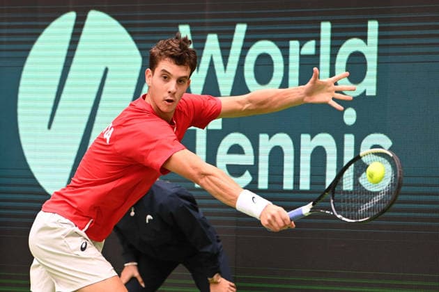 Matej DODIC (CRO) Aktion, match1: Alexander ZVEREV (GER) - Matej DODIC (CRO) Deutschland (GER) - Kroatien (CRO) Tennis Davis Cup Qualifiers Round 2 am 19.09.2026 in der Heristo Arena Halle Westfalen, Deutschland. Â