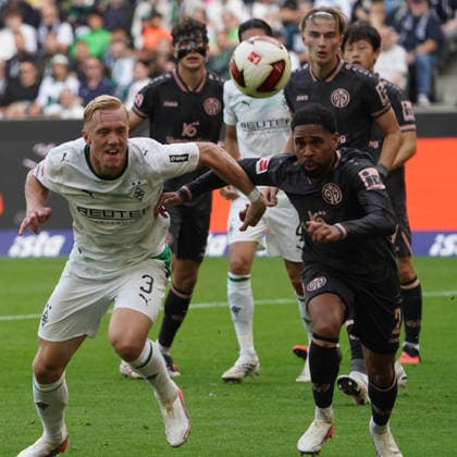 Mönchengladbach Fussball, 1.BL saison 2026 2027 Borussia Mönchengladbach vs 1. FSV Mainz 05, 19.09.2026, Borussia Park, Mönchengladbach isak lidberg, Borussia Mönchengladbach, philipp Mwene , main 05