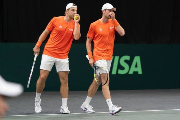2026-09-19 - Davis Cup 2026 DEN BOSCH, NETHERLANDS - SEPTEMBER 19: Tallon Griekspoor, Botic van de Zandschulp during the Davis Cup 2026 match between Netherlands and Columbia at the Maaspoort on September 19, 2026 in Den Bosch, Netherlands Den Bosch Maaspoort Netherlands Content not available for redistribution in The Netherlands directly or indirectly through any third parties. Copyright: xMarleenxFouchierx