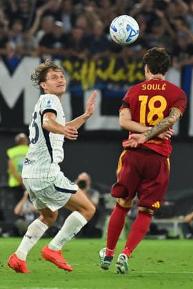 Soccer, Serie A match , Roma v Inter Nicolo Barella of Inter,Matias Soule of Roma during the Serie A match between Roma v Inter at Olympic stadium. Rome (Italy), September 19h, 2026 Imago-Images Emmefoto Copyright: xImago-Images Emmefotox