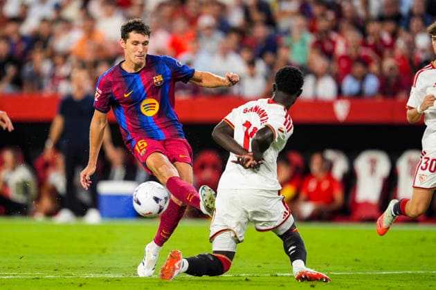 September 19, 2026, Sevilla, Sevilla, Spain: Andreas Christensen of FC Barcelona, Barca in action during the Spanish league, LaLiga EA Sports, football match played between Sevilla FC and FC Barcelona at Ramon Sanchez-Pizjuan stadium on September 19, 2026, in Sevilla, Spain. Sevilla Spain - ZUMAa181 20260919_zaa_a181_656 Copyright: xJoaquinxCorcherox