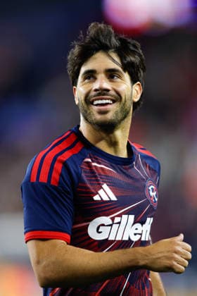 September 19, 2026; Foxborough, Massachusetts, USA; New England Revolution midfielder Carles Gil (10) celebrates a goal in a Major League Soccer game against Orlando City SC at Gillette Stadium. (c) CSM - ZUMAc04_ 20260919_zma_c04_284 Copyright: xBurtxGranofskyx