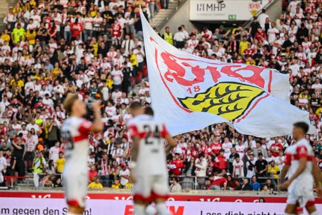 VfB logo auf einer Fahne waehrend des spiels der 1. Bundesliga zwischen VfB Stuttgart und Borussia Dortmund, MHPArena am 19. September 2026 in Stuttgart, Deutschland. (Foto von Harry Langer DeFodi Images) +++ VfB logo on a flag during the Bundesliga match between VfB Stuttgart and Borussia Dortmund at MHPArena on September 19, 2026 in Stuttgart, Germany. (Photo by Harry Langer DeFodi Images) DFB DFL REGULATIONS PROHIBIT ANY USE OF PHOTOGRAPHS AS IMAGE SEQUENCES AND OR QUASI-VIDEO. (Photo by Harry Langer DeFodi Images) DFB DFL REGULATIONS PROHIBIT ANY USE OF PHOTOGRAPHS AS IMAGE SEQUENCES AND OR QUASI-VIDEO. -