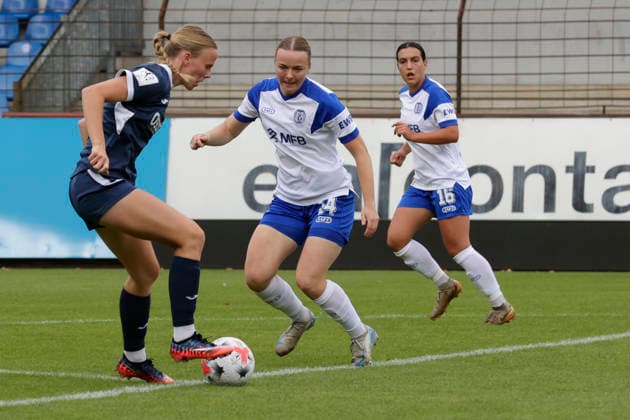 20.09.2026, Hänsch-Arena, Meppen, GER, Frauenfußball, 2. Bundesliga: SV Meppen vs SC Sand, Lilly Bartke (SV Meppen 24) DFL REGULATIONS PROHIBIT ANY USE OF PHOTOGRAPHS AS IMAGE SEQUENCES AND OR QUASI-VIDEO. Meppen Niedersachsen Hänsch-Arena