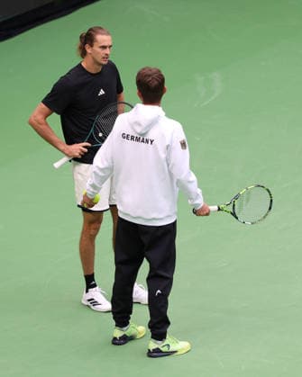 Alexander Zverev (GER), Michael Kohlmann, Davis Cup Captain, Davis Cup Germany vs. Croatia, Heristo Arena, Halle Westf., Germany Tennis - Davis Cup 20026 - - Heristo Arena - Halle West - Northrhine Westphalia - Germany - 20 September 2026. Copyright: xJuergenxHasenkopfx