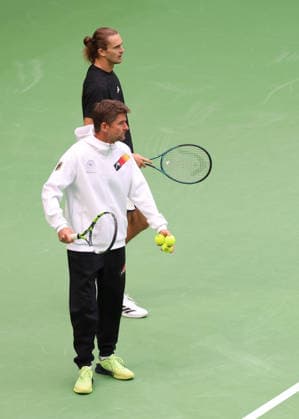 Alexander Zverev (GER), Michael Kohlmann, Davis Cup Captain, Davis Cup Germany vs. Croatia, Heristo Arena, Halle Westf., Germany Tennis - Davis Cup 20026 - - Heristo Arena - Halle West - Northrhine Westphalia - Germany - 20 September 2026. Copyright: xJuergenxHasenkopfx